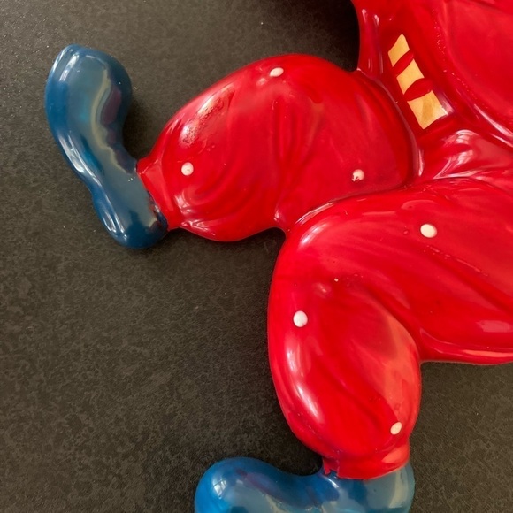 CLOWN in a Red Suit Holding Balloons Wall Decor Child’s Room Vintage Ceramic - Picture 3 of 8